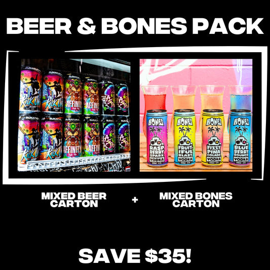 Blackflag Brewing beer and vodka RTD bundle.