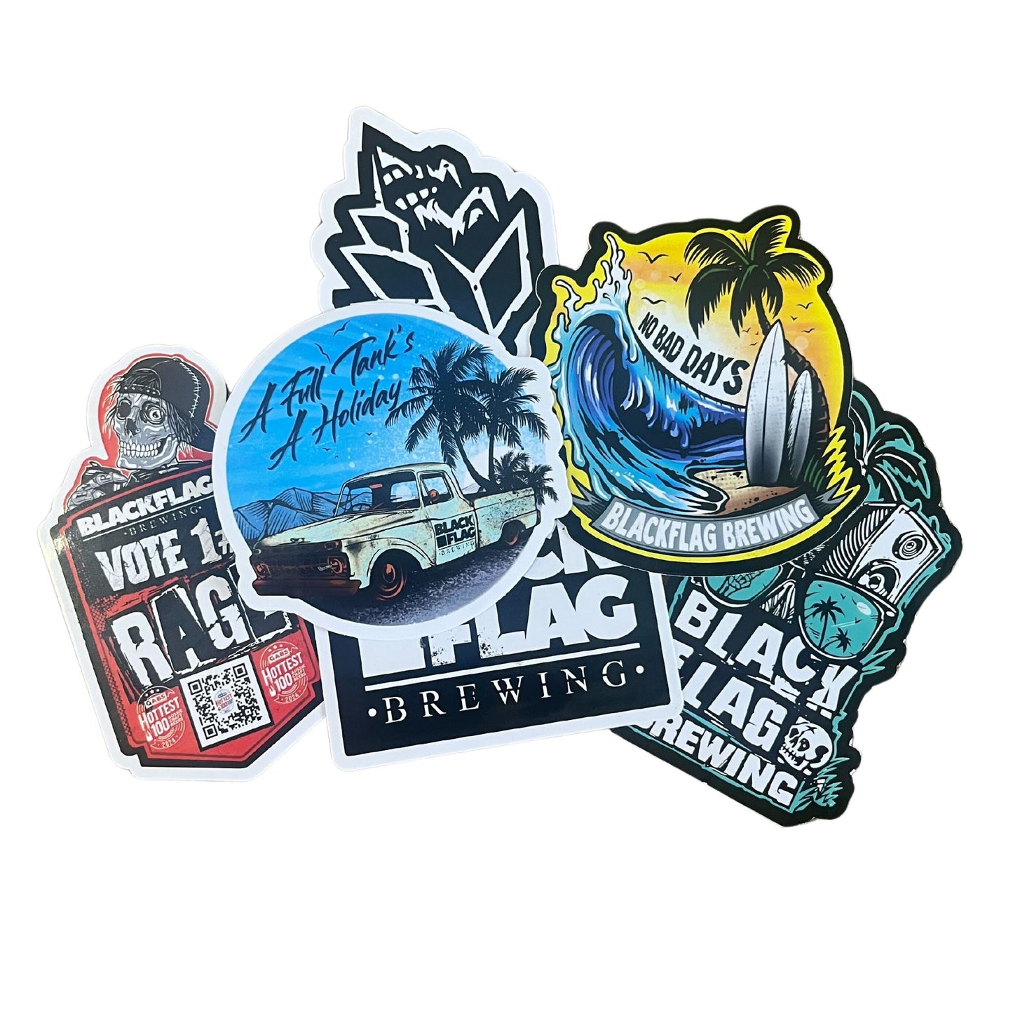 Blackflag Brewing souvenir sticker pack.