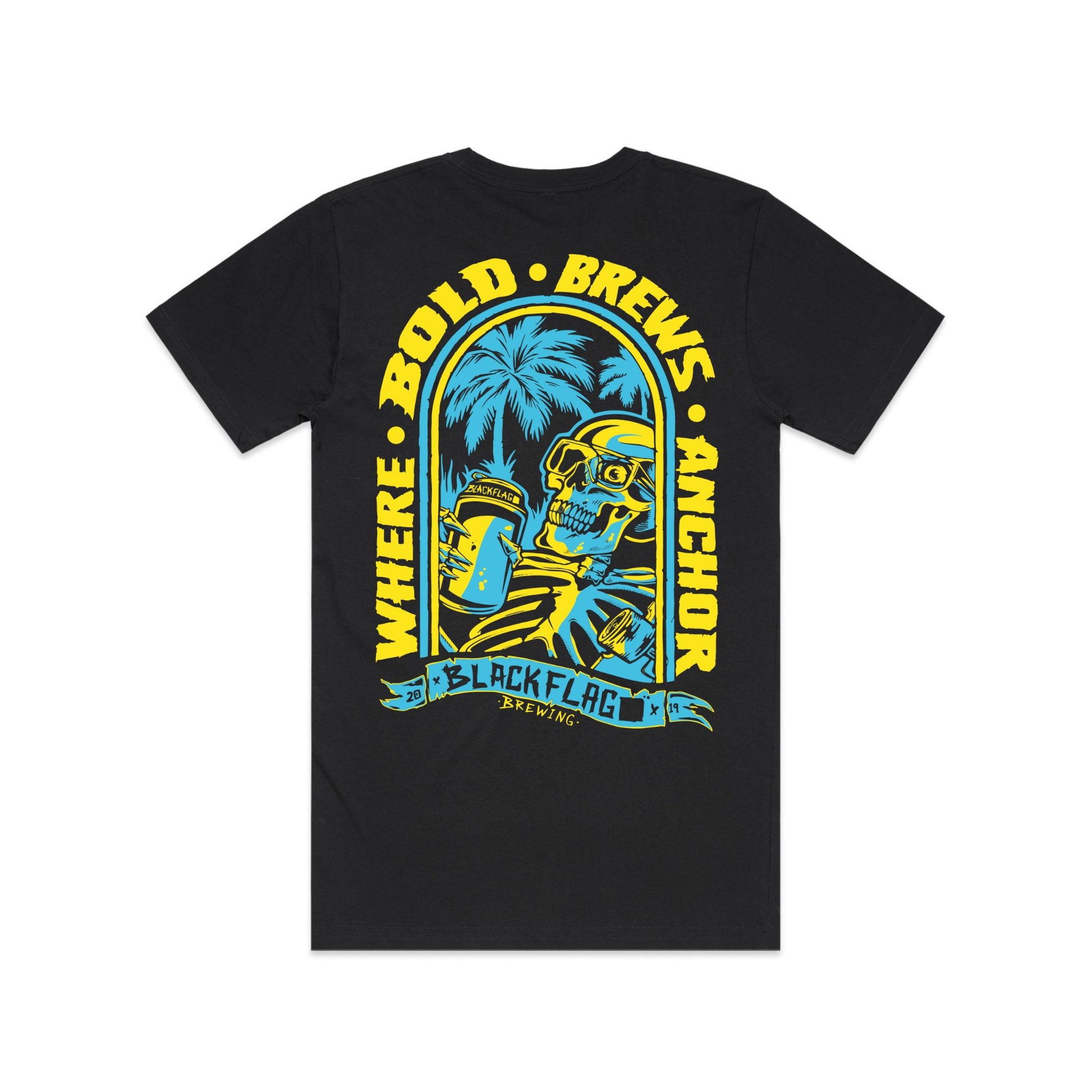 Blackflag Brewing Where Bold Brews Anchor Tee Back